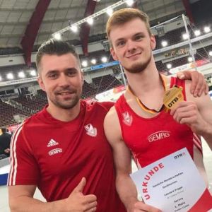 Leonard Prügel mit Trainer Sascha Suprun (Foto: Prügel)